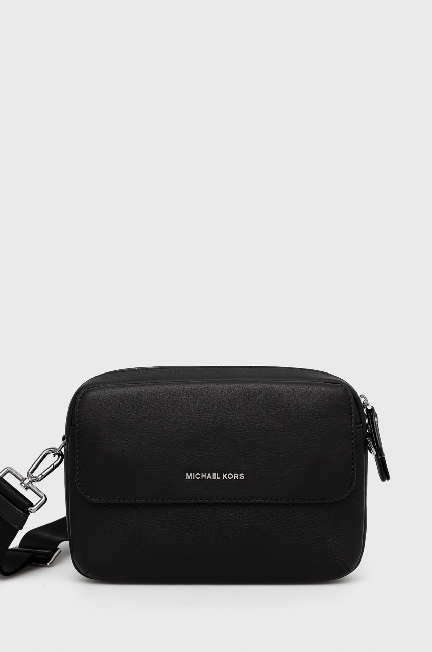 Michael Kors borseta de piele culoarea negru Michael Kors borseta de piele culoarea negru