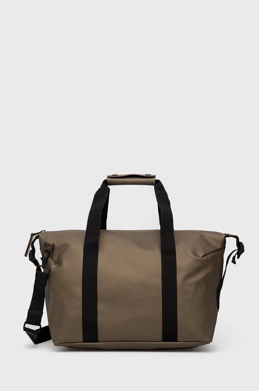 Rains geanta 13190 weekend bag small culoarea auriu