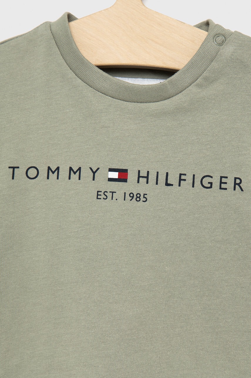 

Детская хлопковая футболка Tommy Hilfiger цвет серый с принтом