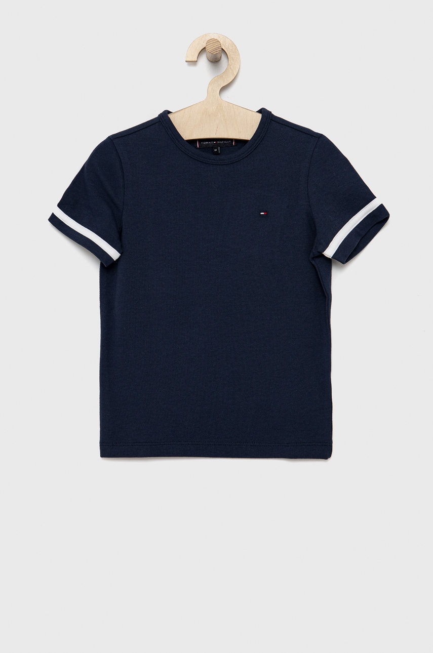 

Детска тениска Tommy Hilfiger в тъмносиньо с изчистен дизайн, Тъмносин