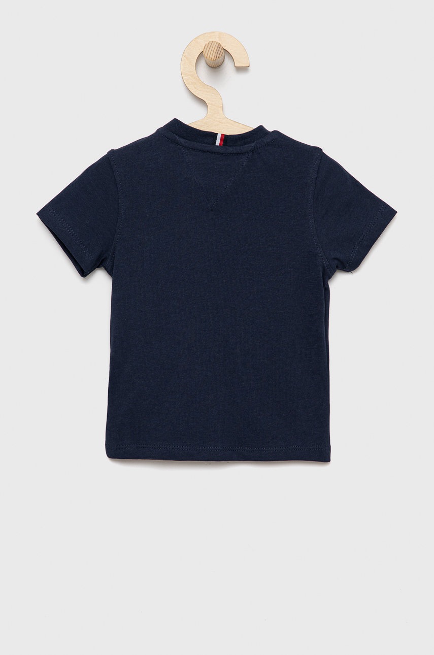 

Дитяча бавовняна футболка Tommy Hilfiger колір синій однотонний