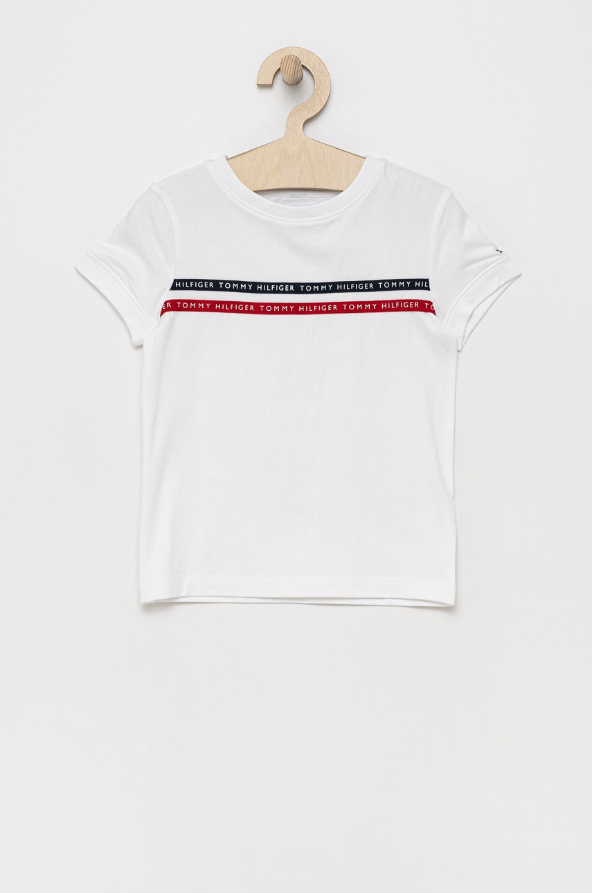 

Детска тениска Tommy Hilfiger в бяло с апликация, Бял