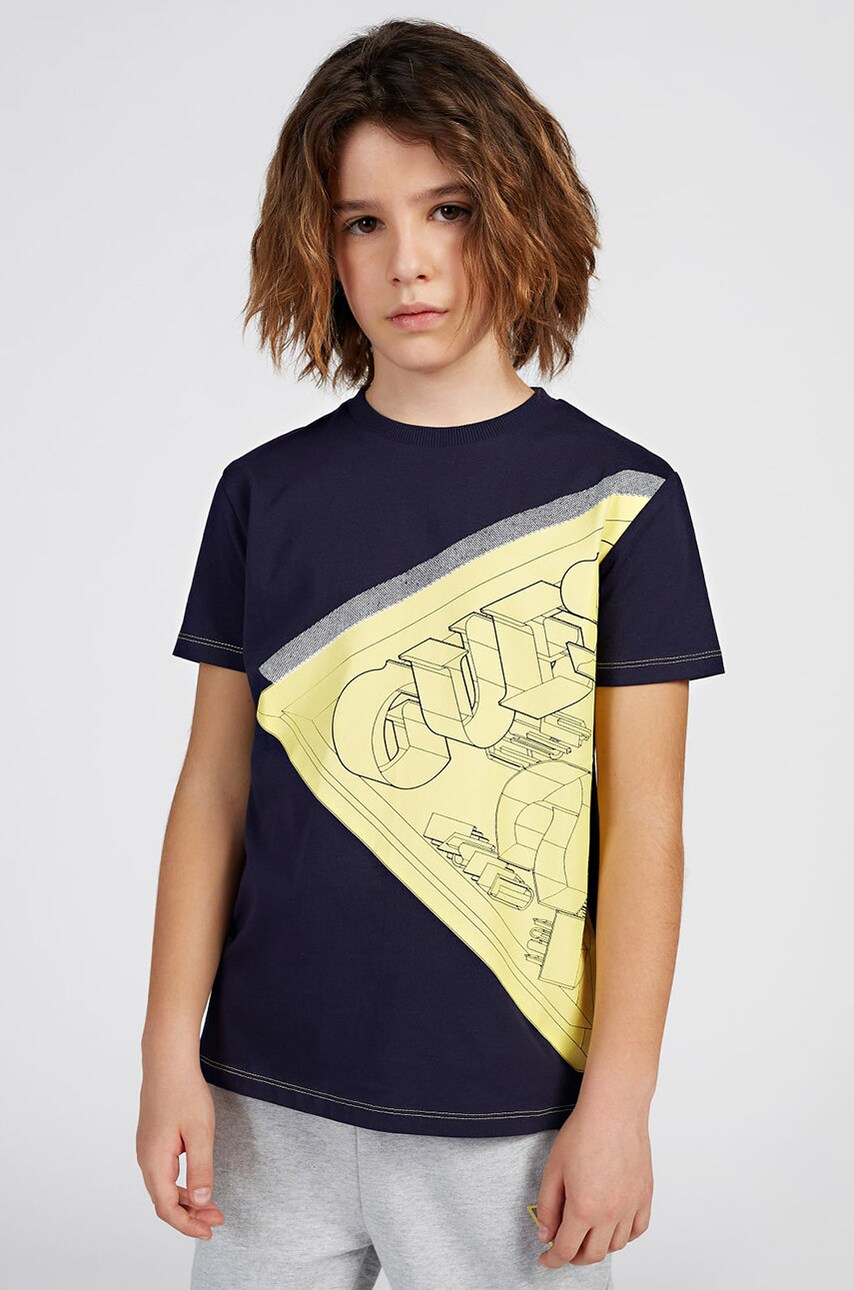 

Guess - Детска памучна тениска, Тъмносин