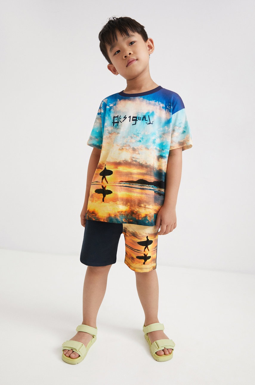 

Детска памучна тениска Desigual с десен, Многоцветен