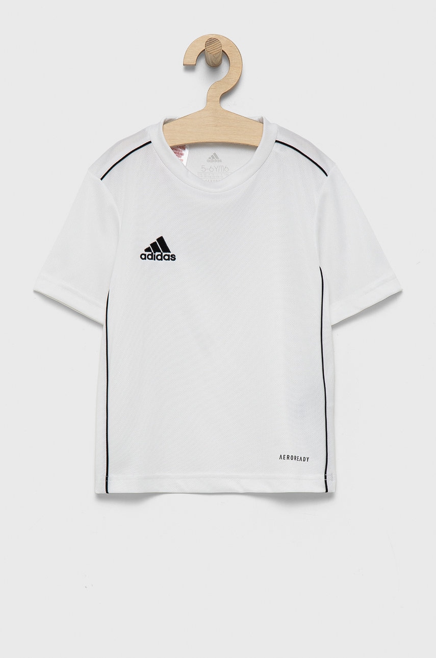 Adidas performance tricou copii culoarea alb, material neted