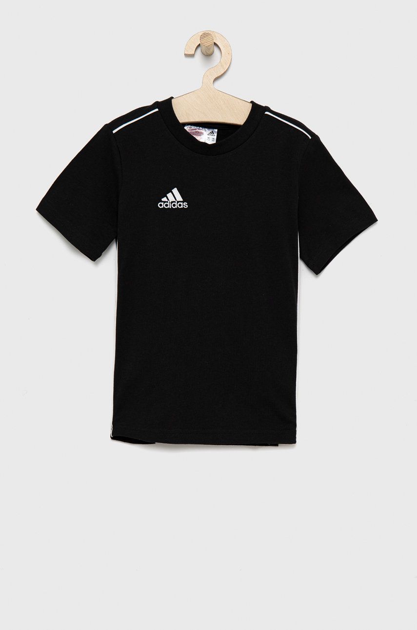 adidas Performance T-shirt bawełniany dziecięcy kolor czarny gładki