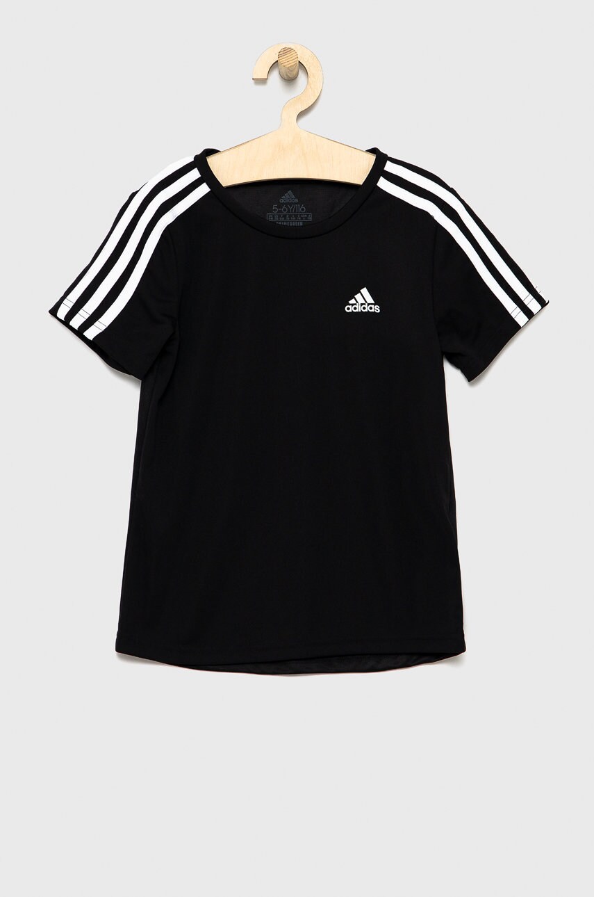 Adidas Performance tricou copii culoarea negru, material neted