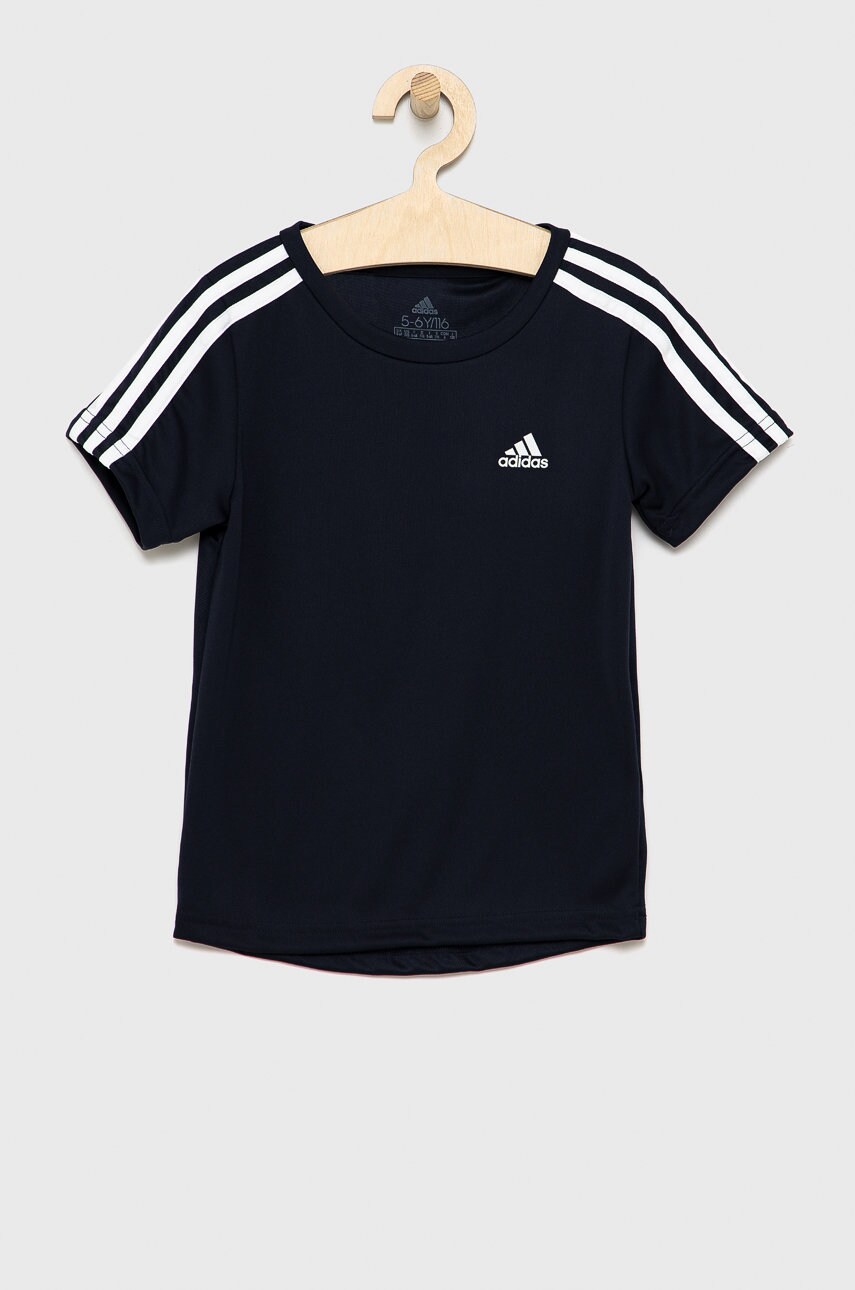 Adidas Performance tricou copii culoarea albastru marin, cu imprimeu