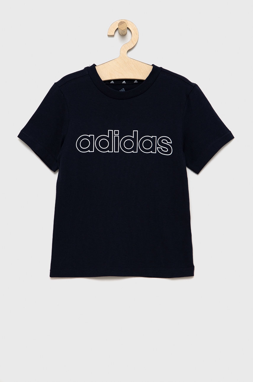 Adidas performance tricou de bumbac pentru copii culoarea albastru marin, cu imprimeu