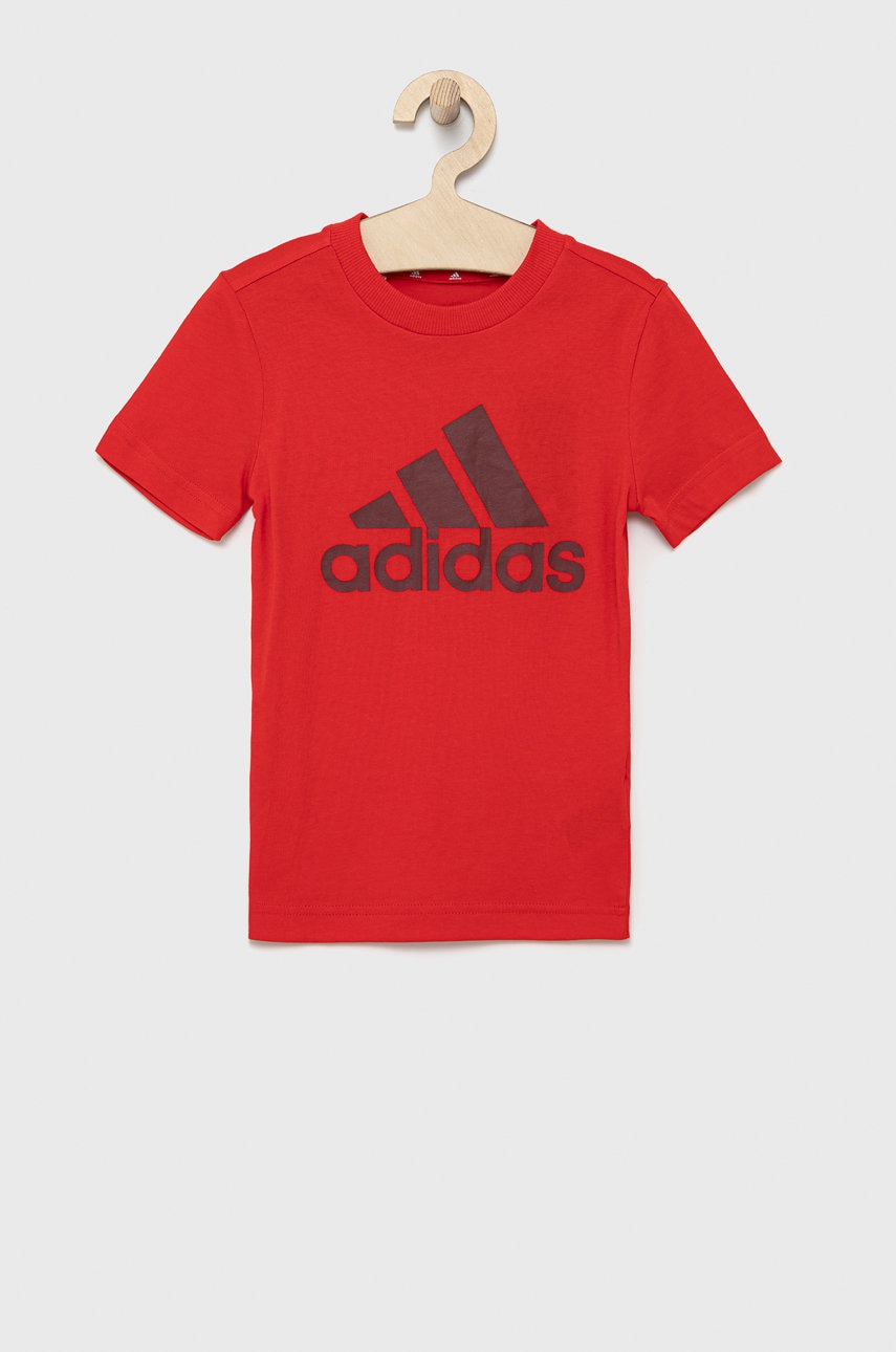 Adidas Performance tricou copii he9280 culoarea rosu, cu imprimeu
