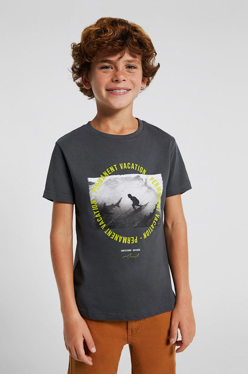 Mayoral tricou de bumbac pentru copii (2-pack) culoarea gri, cu imprimeu