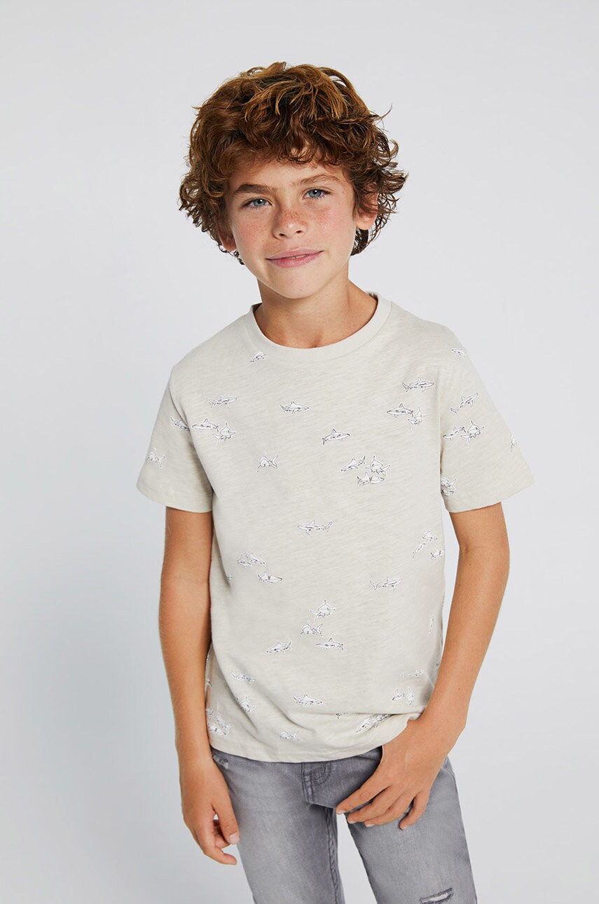 Mayoral tricou de bumbac pentru copii culoarea bej, modelator
