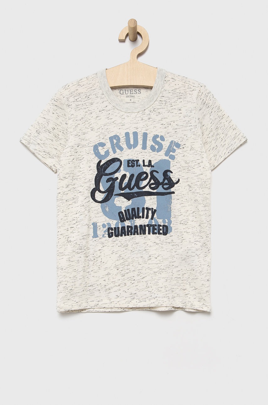 

Детска тениска Guess в бяло с принт, Бял