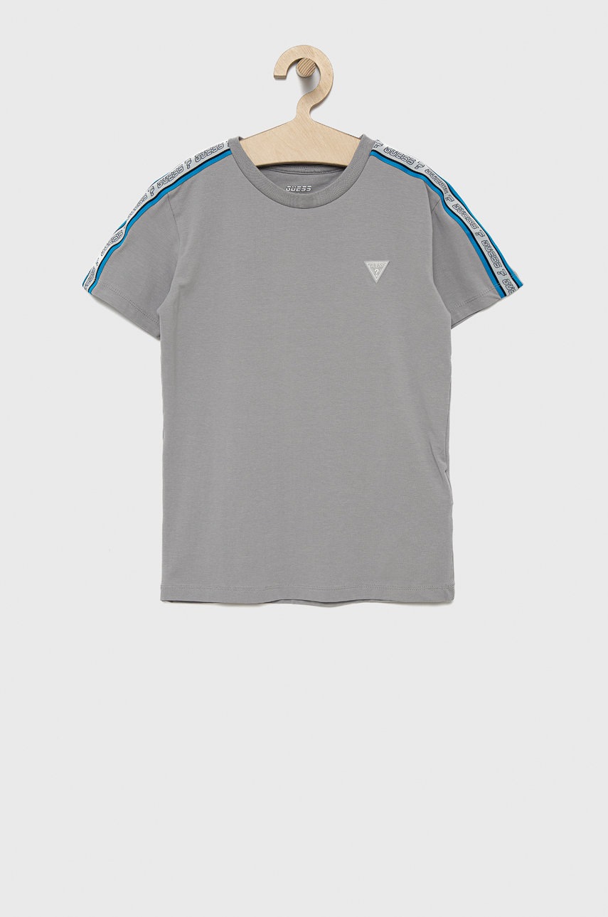 

Дитяча футболка Guess колір сірий однотонна