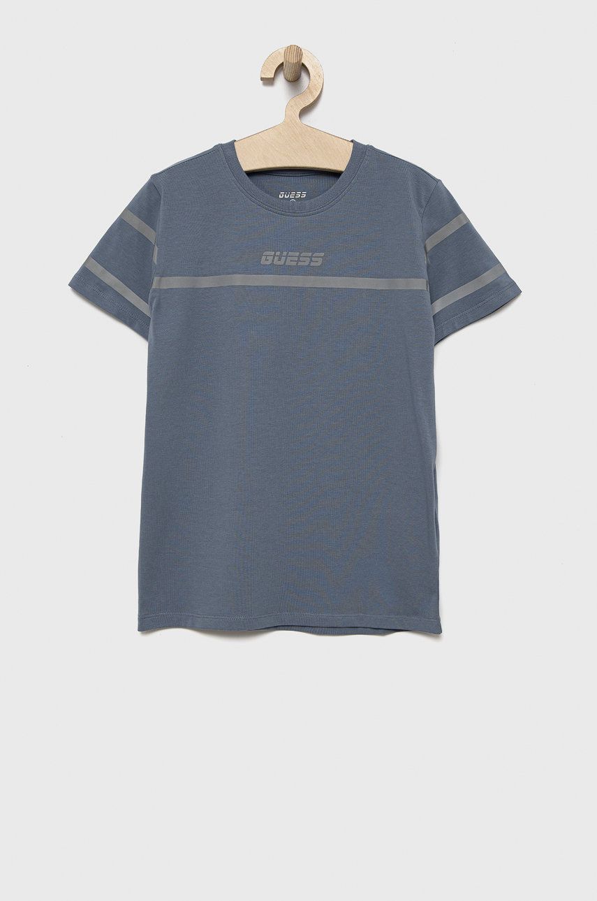 E-shop Dětské tričko Guess šedá barva, s potiskem
