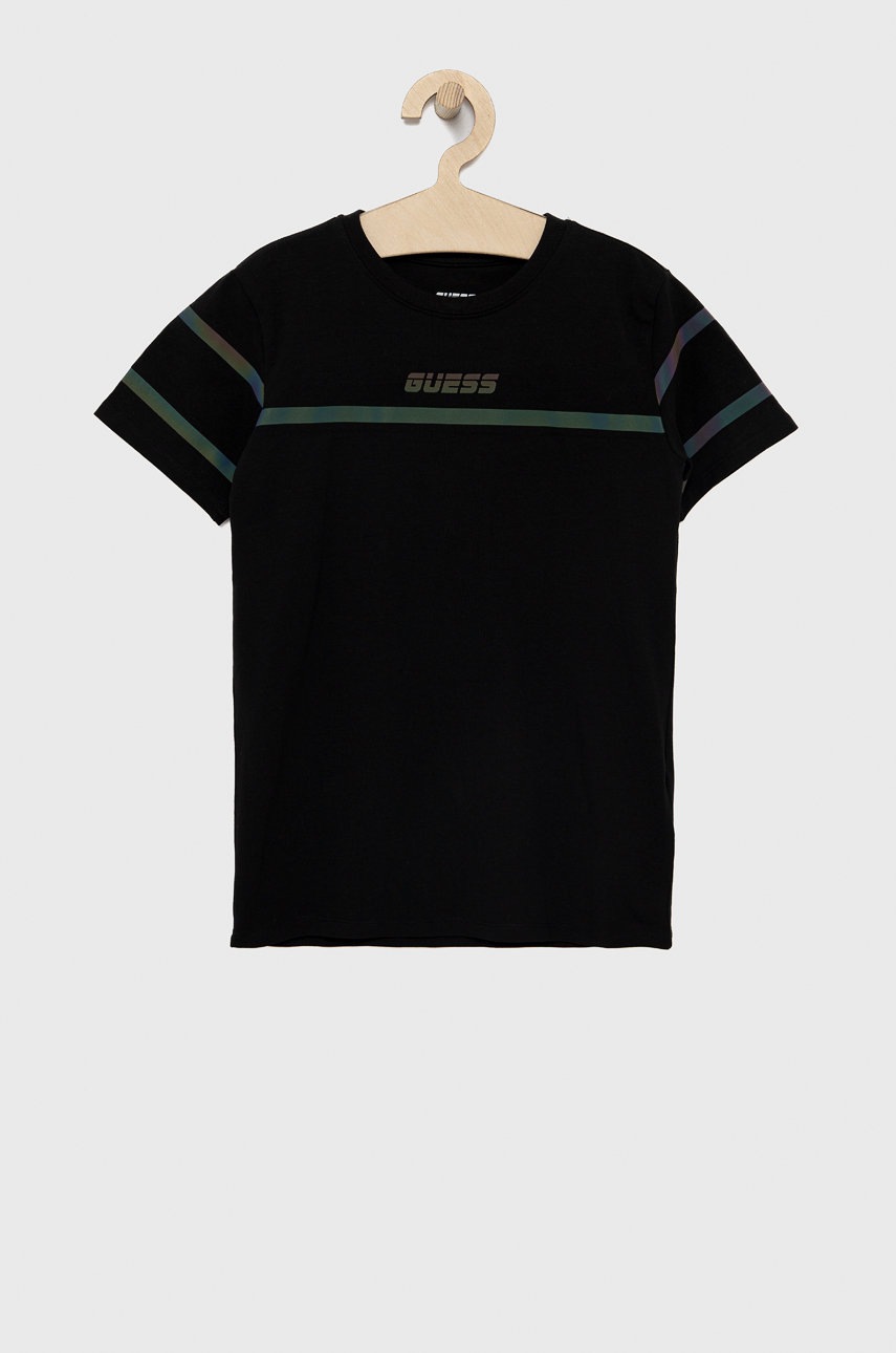 

Детская футболка Guess цвет чёрный с принтом