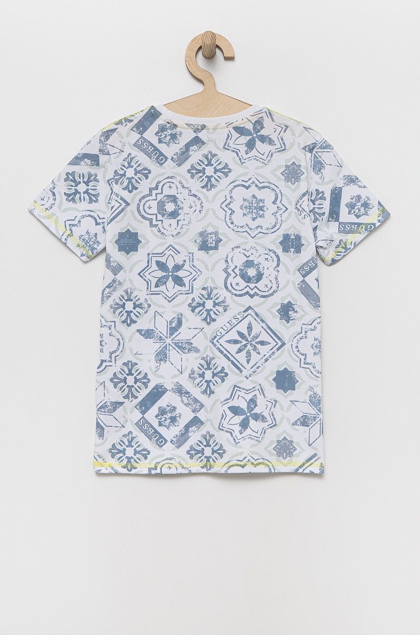 

Дитяча бавовняна футболка Guess з принтом