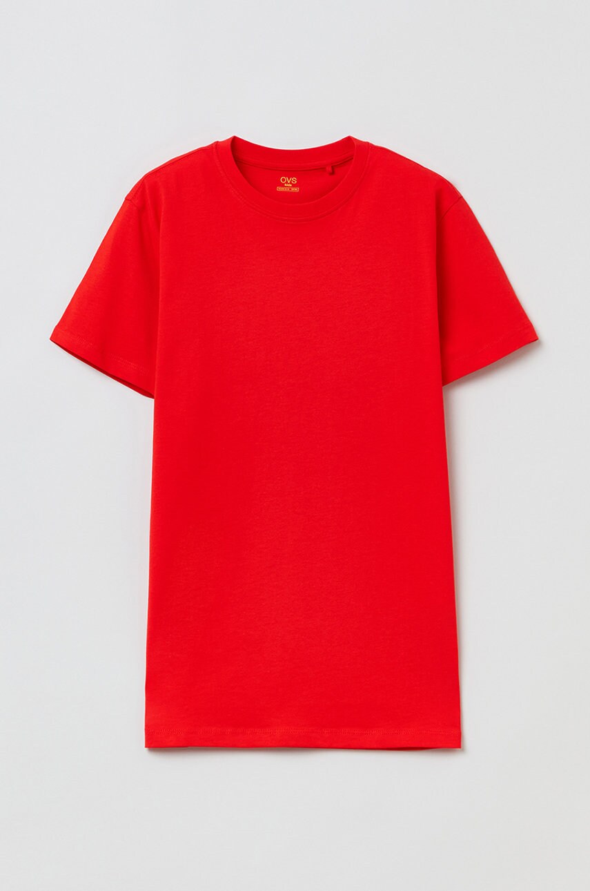 Ovs tricou de bumbac pentru copii culoarea portocaliu, neted