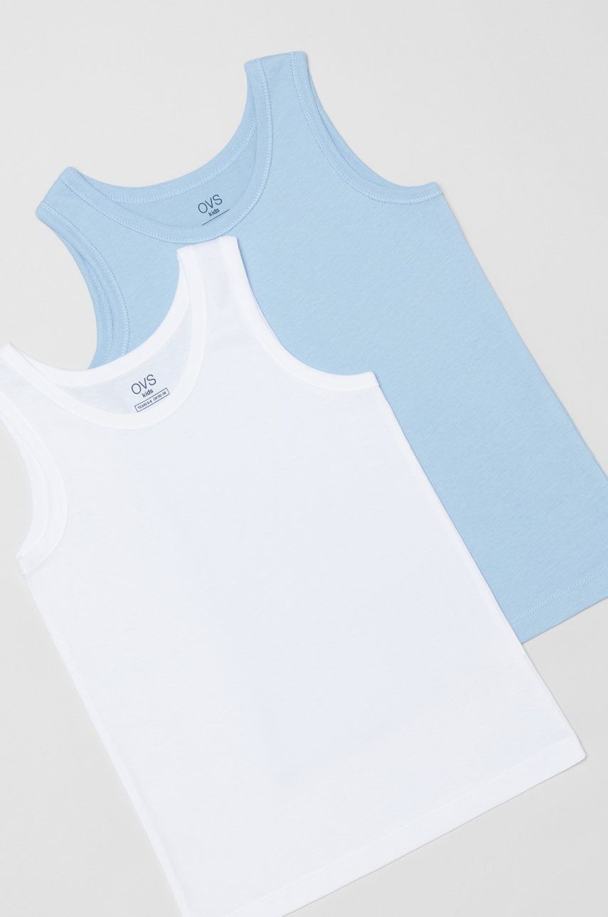 OVS top (2-pack) culoarea alb, neted 2023 ❤️ Pret Super answear imagine noua 2022