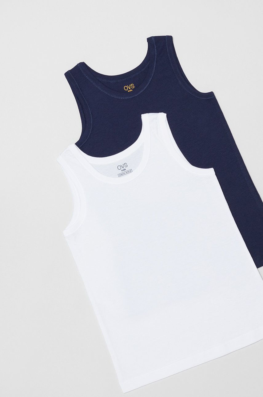 OVS top (2-pack) culoarea albastru marin, neted 2023 ❤️ Pret Super answear imagine noua 2022