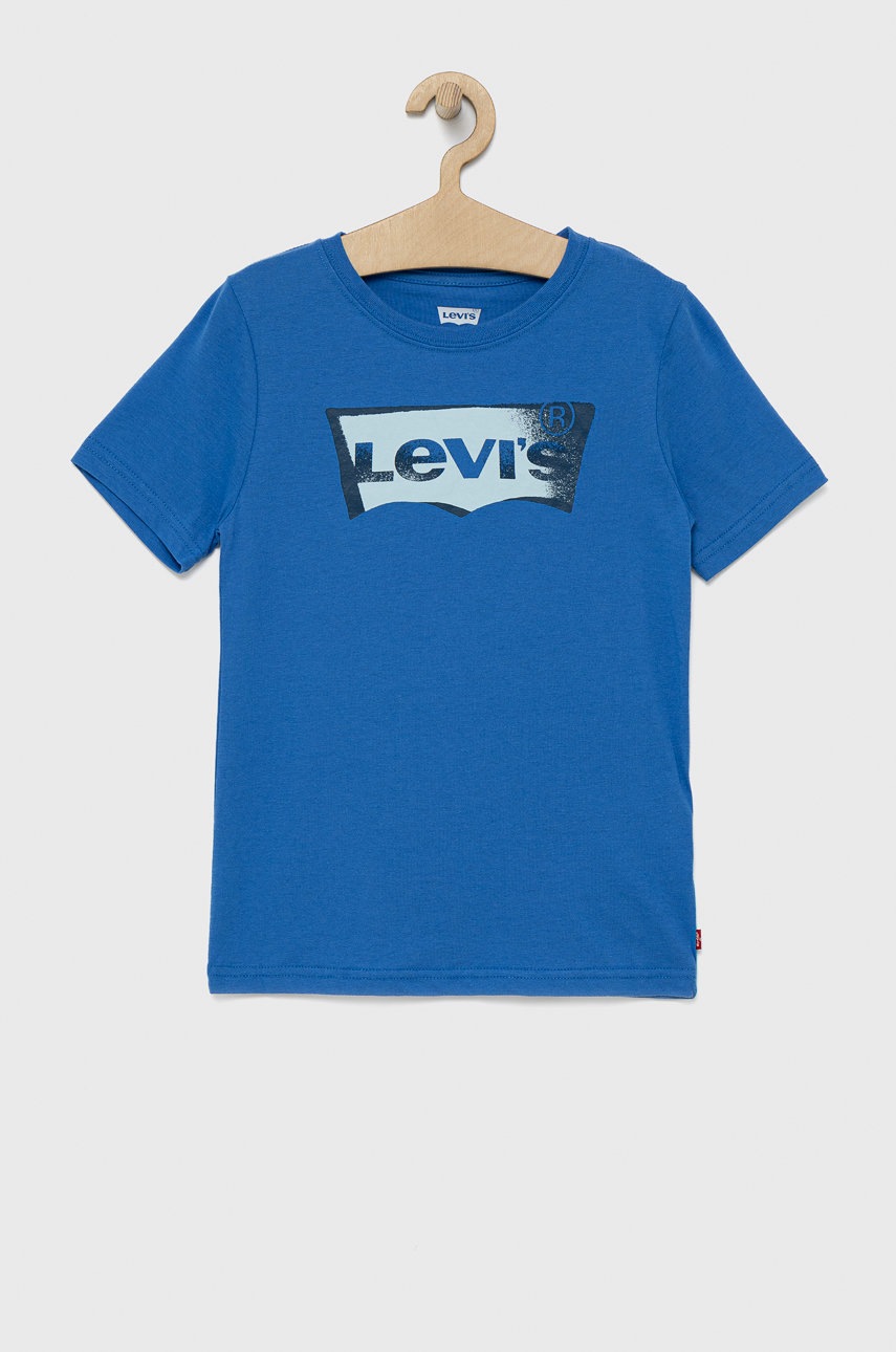 

Детска памучна тениска Levi's с принт, Син