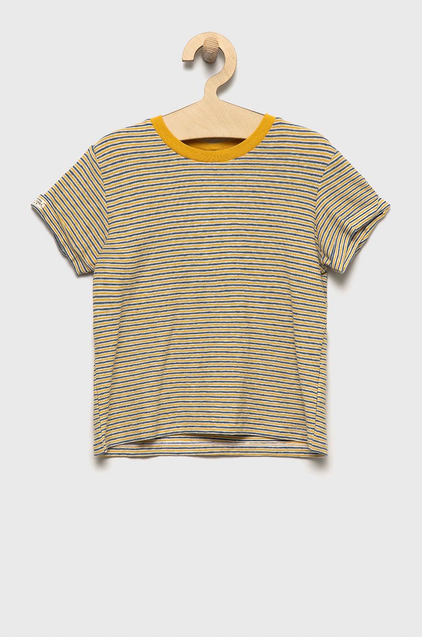 Dětské tričko United Colors of Benetton žlutá barva - žlutá -  80% Bavlna