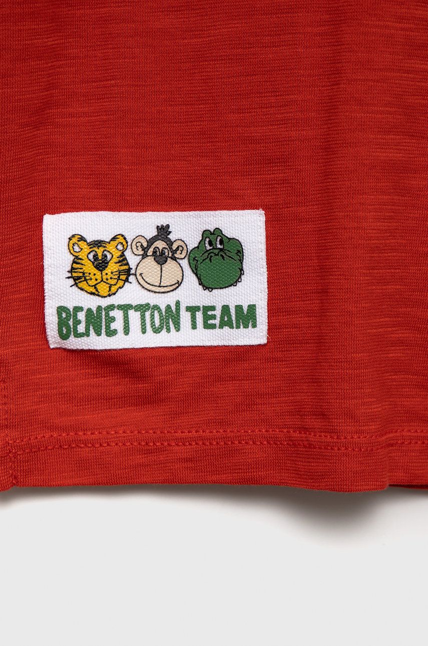 United Colors Of Benetton Tricou De Bumbac Pentru Copii Culoarea Rosu, Cu Imprimeu
