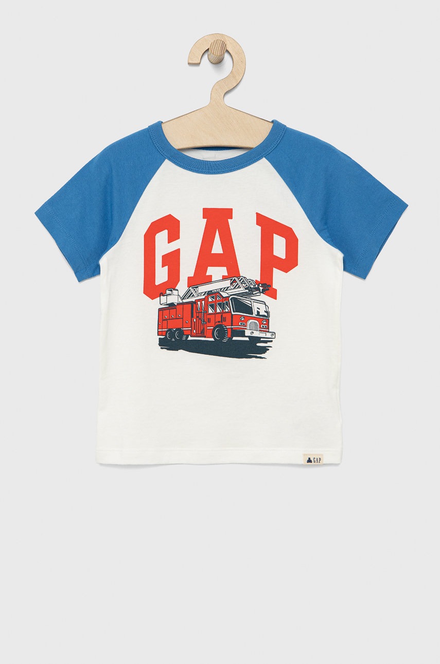 

Детска памучна тениска GAP в бяло с принт, Бял