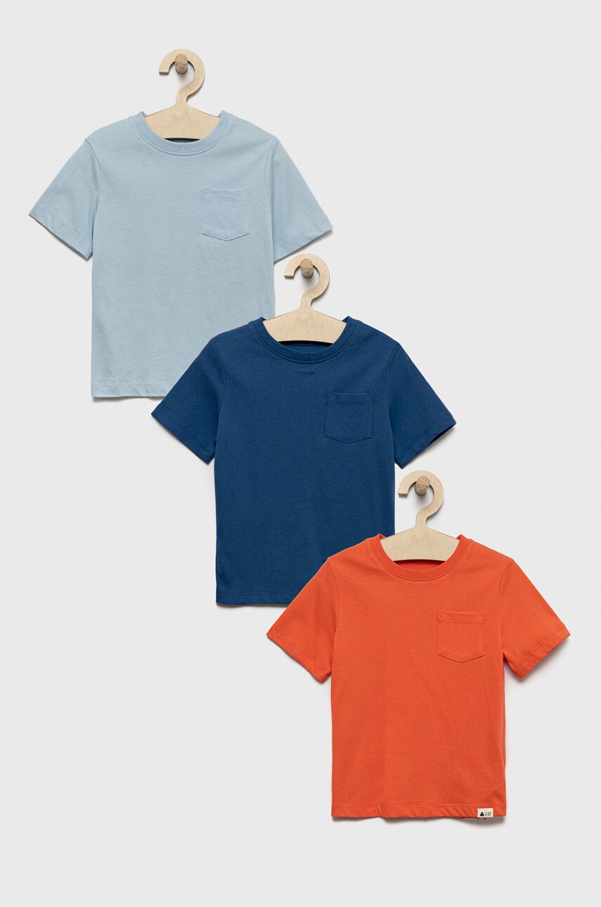 Gap tricou de bumbac pentru copii (3-pack) neted