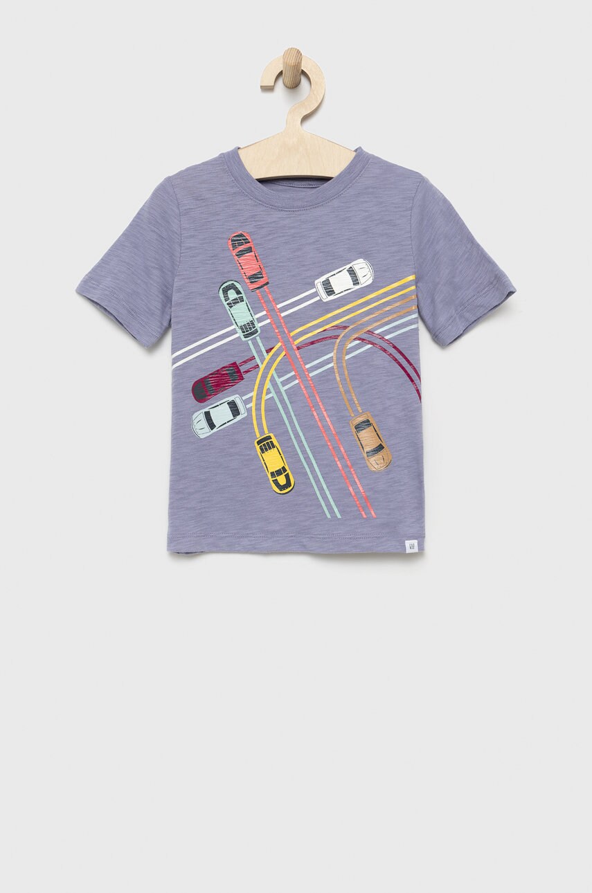 GAP tricou de bumbac pentru copii culoarea violet, cu imprimeu