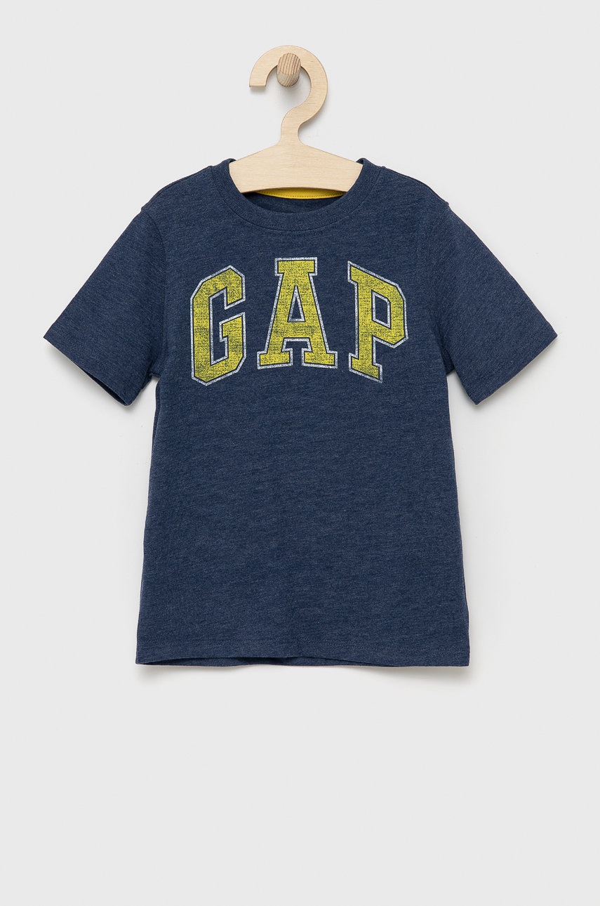 

Детска памучна тениска GAP с принт, Син