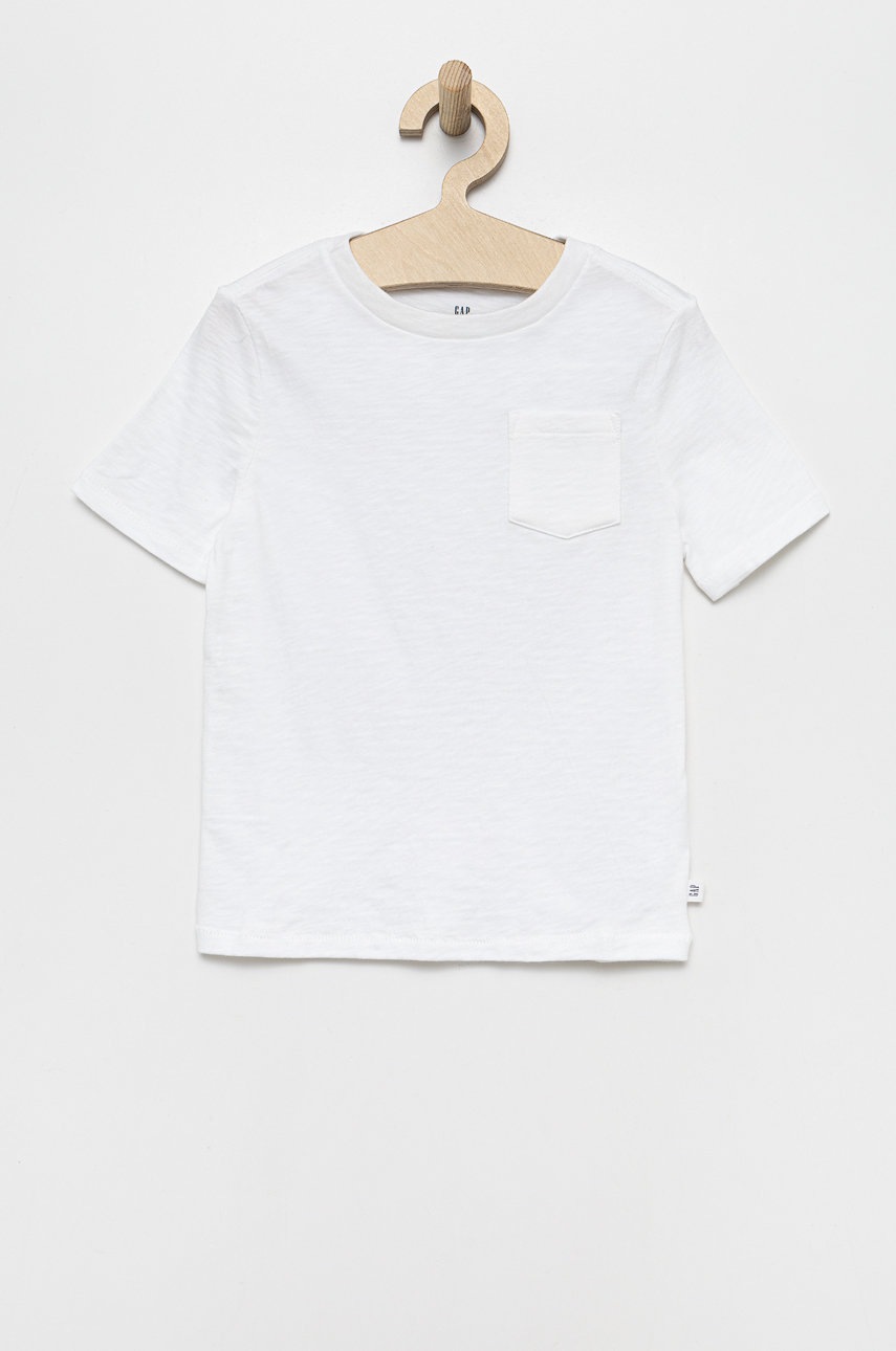 

Детска памучна тениска GAP в бяло с изчистен дизайн, Бял