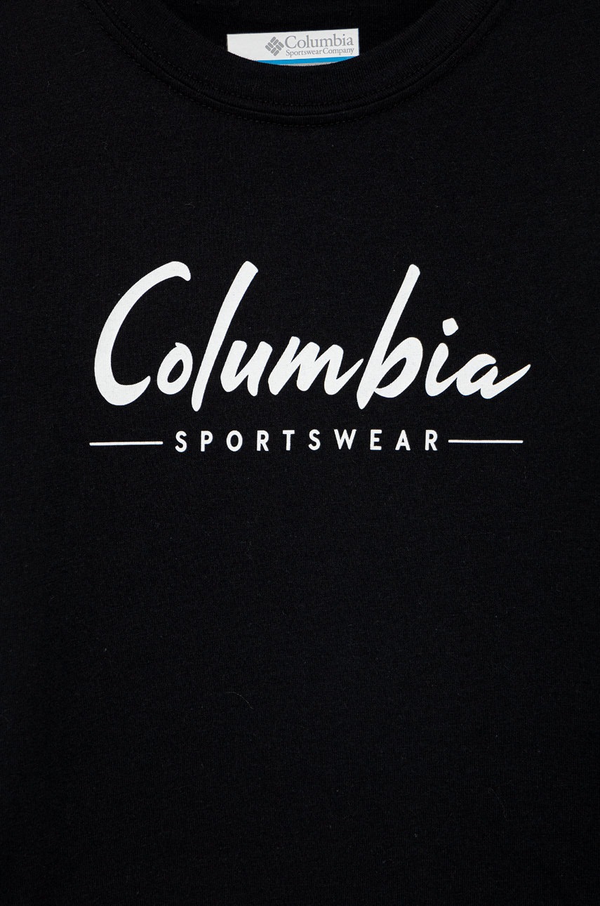 

Детская хлопковая футболка Columbia цвет синий с принтом