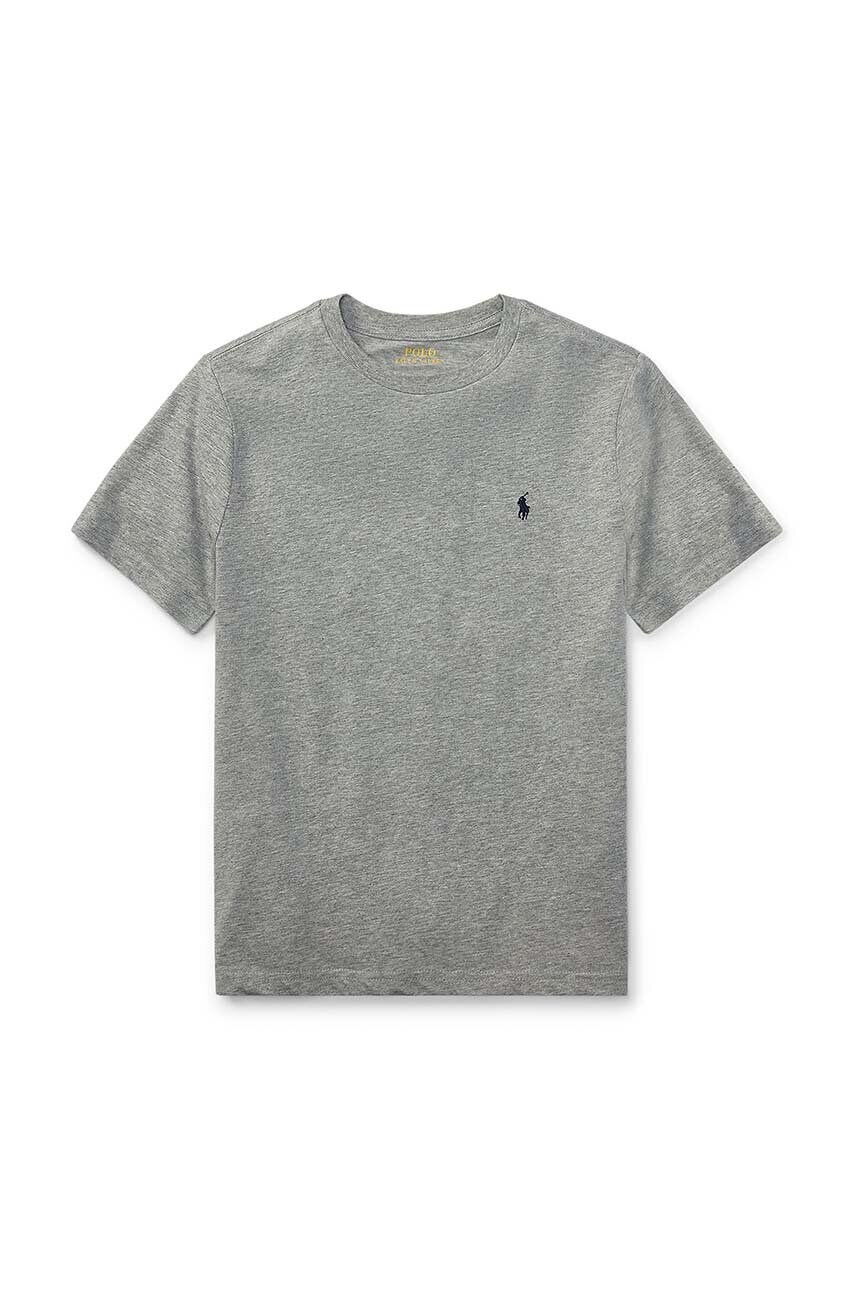 Dětské bavlněné tričko Polo Ralph Lauren šedá barva, melanžový