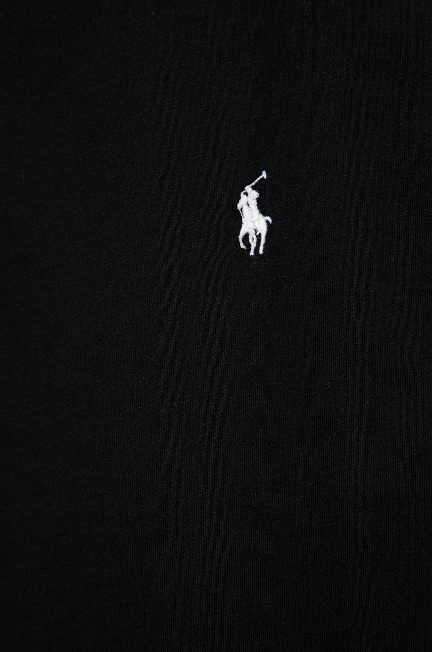 

Детская хлопковая футболка Polo Ralph Lauren цвет чёрный с принтом