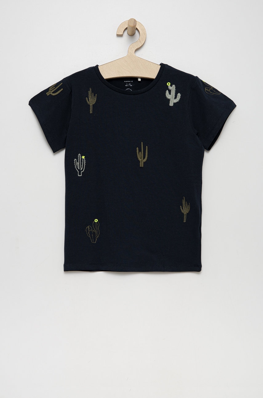 Name it tricou copii culoarea albastru marin, cu imprimeu