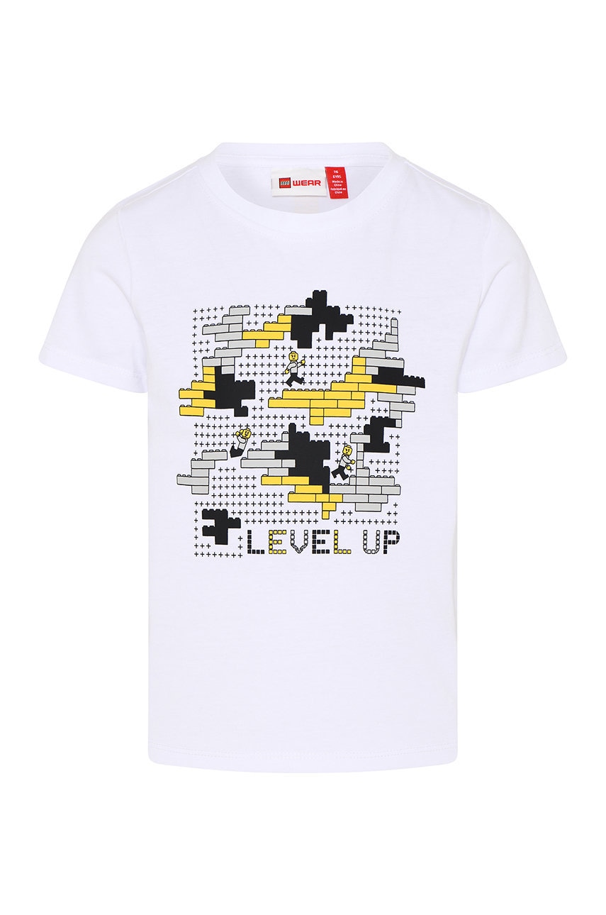 Lego Wear tricou copii culoarea alb, cu imprimeu