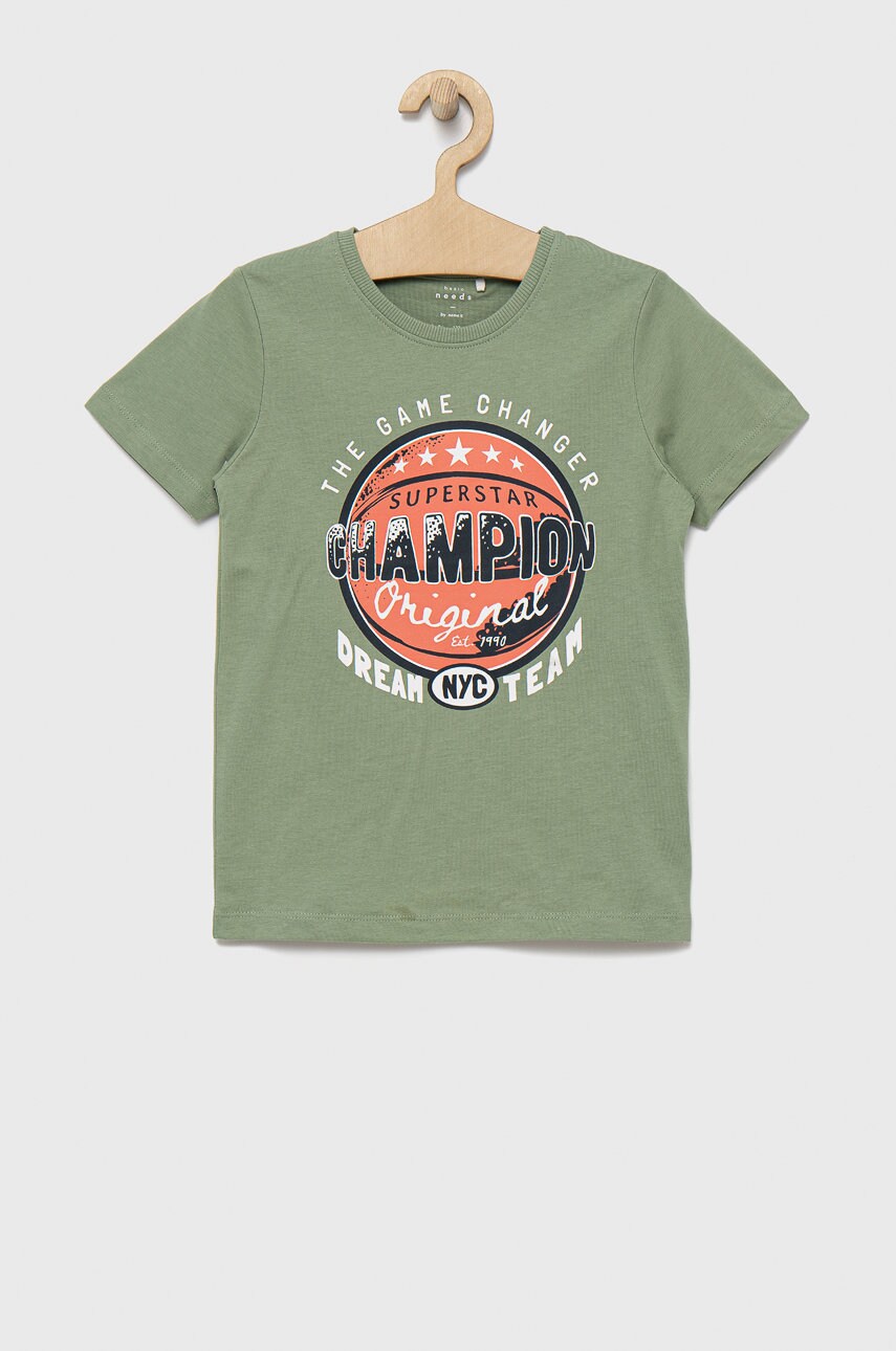 Name it tricou de bumbac pentru copii culoarea turcoaz, cu imprimeu