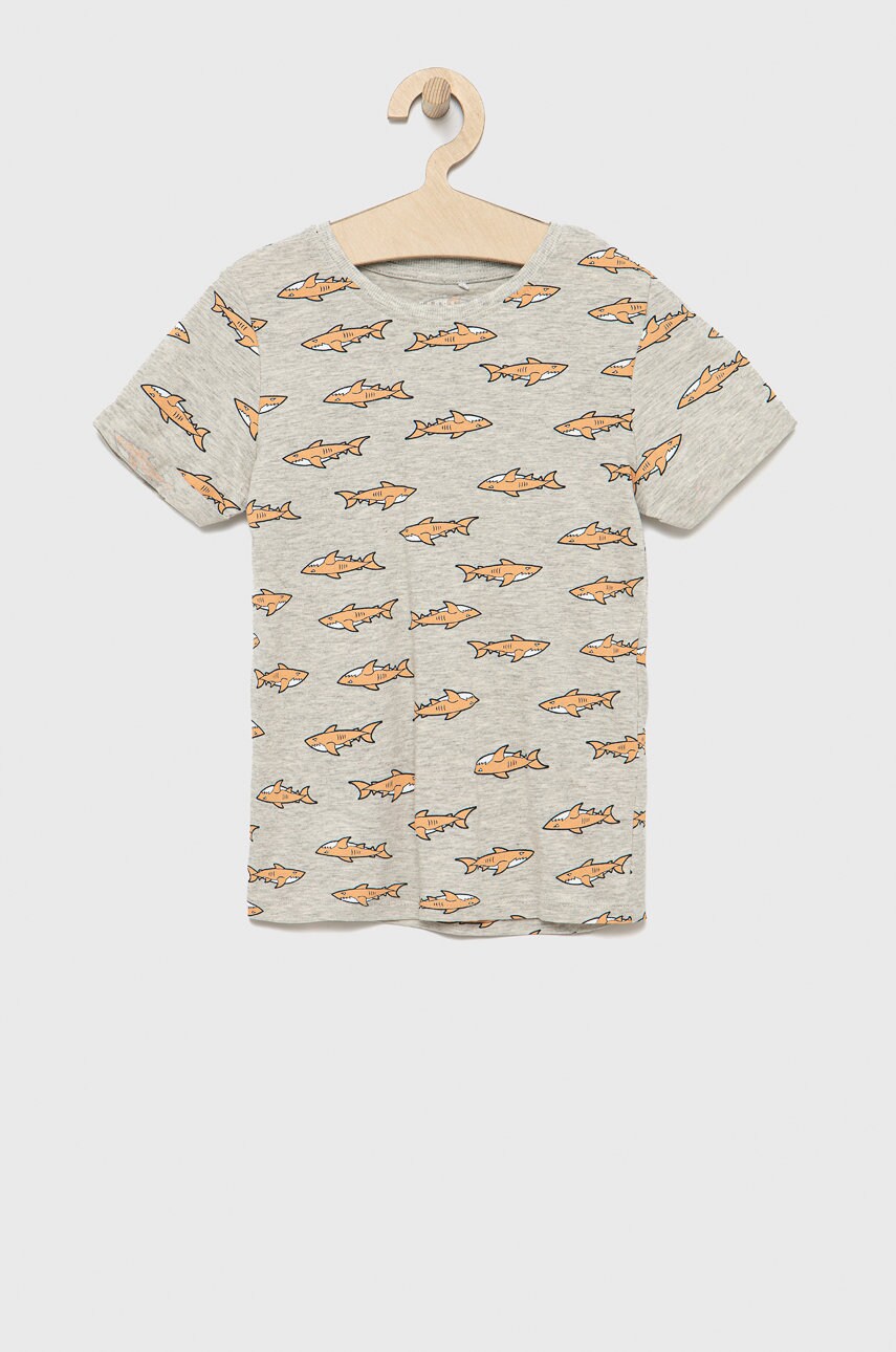Name It tricou copii culoarea gri, modelator