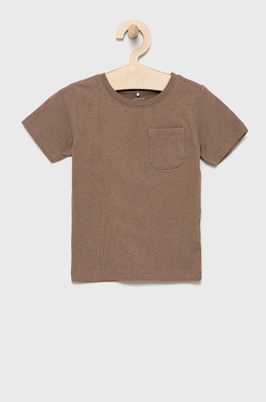 Name it tricou copii culoarea maro, modelator