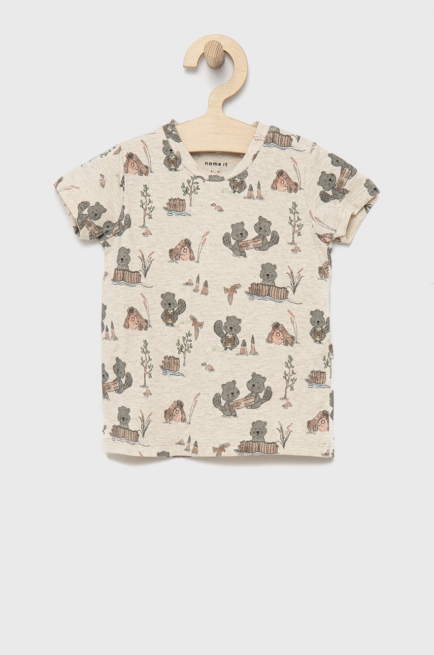 Дитяча футболка Name it колір бежевий візерунок в Луцьку Дитяча футболка Name it колір бежевий візерунок в Луцьку