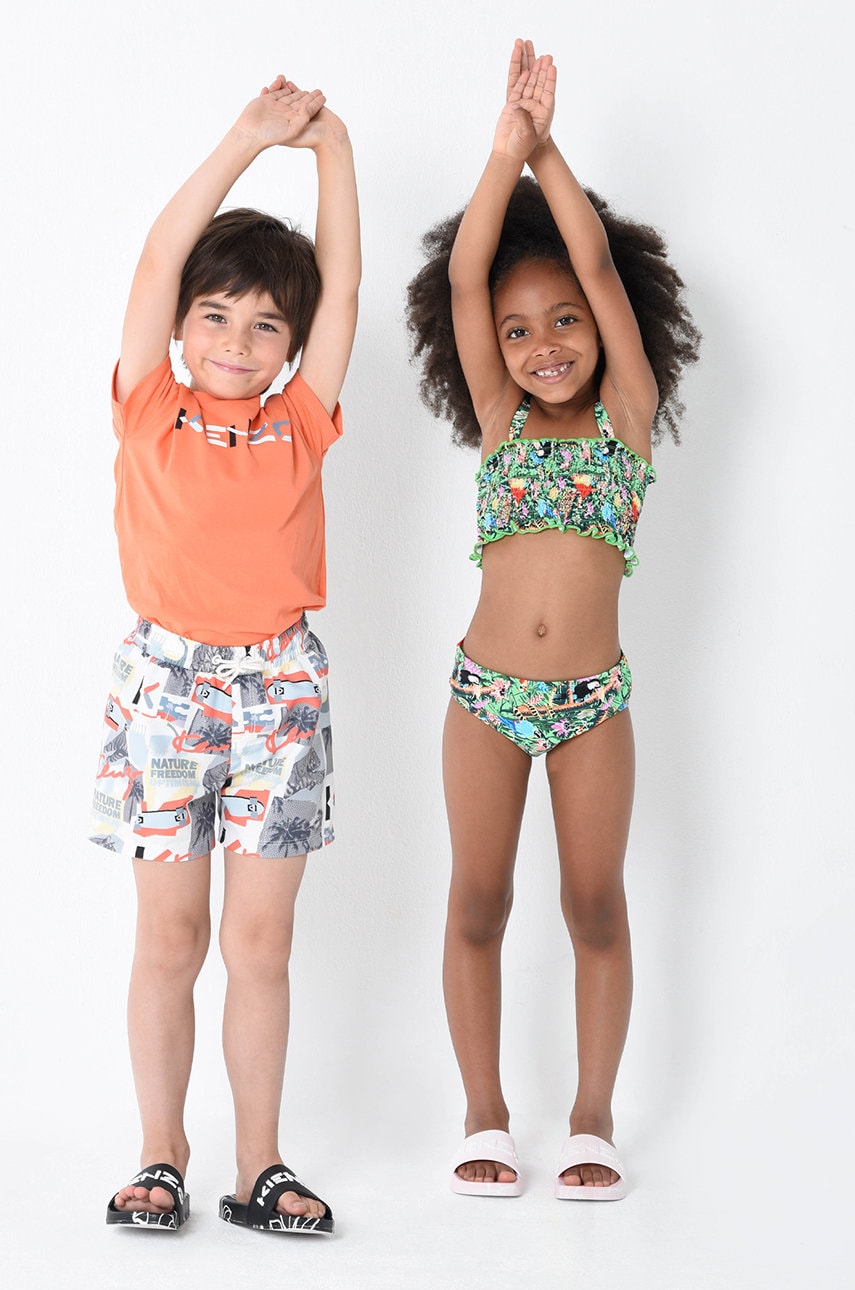 Kenzo Kids tricou de bumbac pentru copii culoarea portocaliu, cu imprimeu