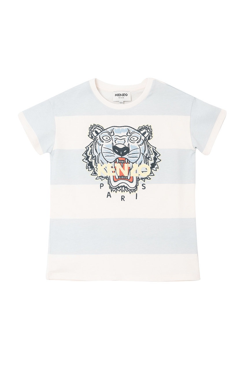 

Детска памучна тениска Kenzo Kids с принт, Син