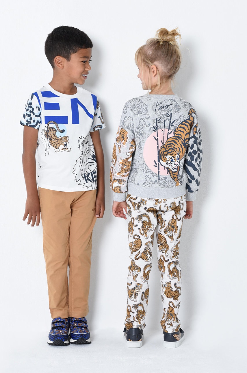 Kenzo Kids tricou de bumbac pentru copii culoarea alb, modelator