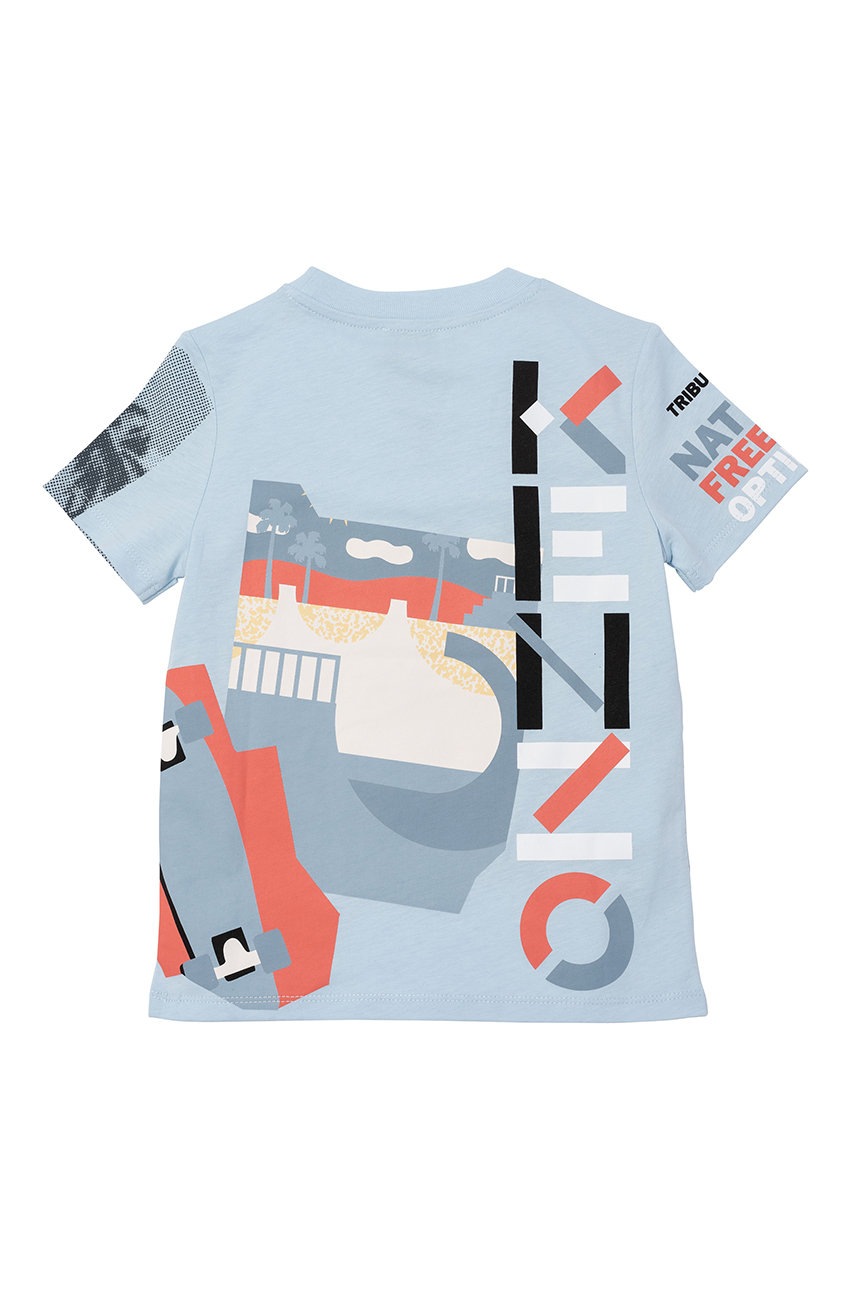 

Детская хлопковая футболка Kenzo Kids узорный