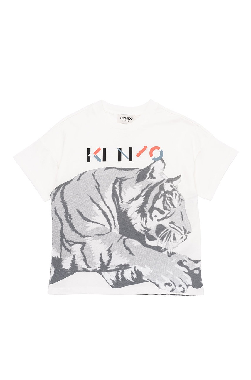 

Дитяча бавовняна футболка Kenzo Kids колір білий з принтом