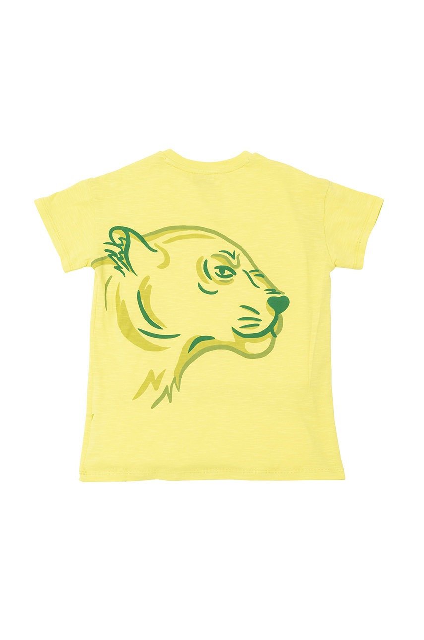 

Дитяча бавовняна футболка Kenzo Kids колір зелений з принтом