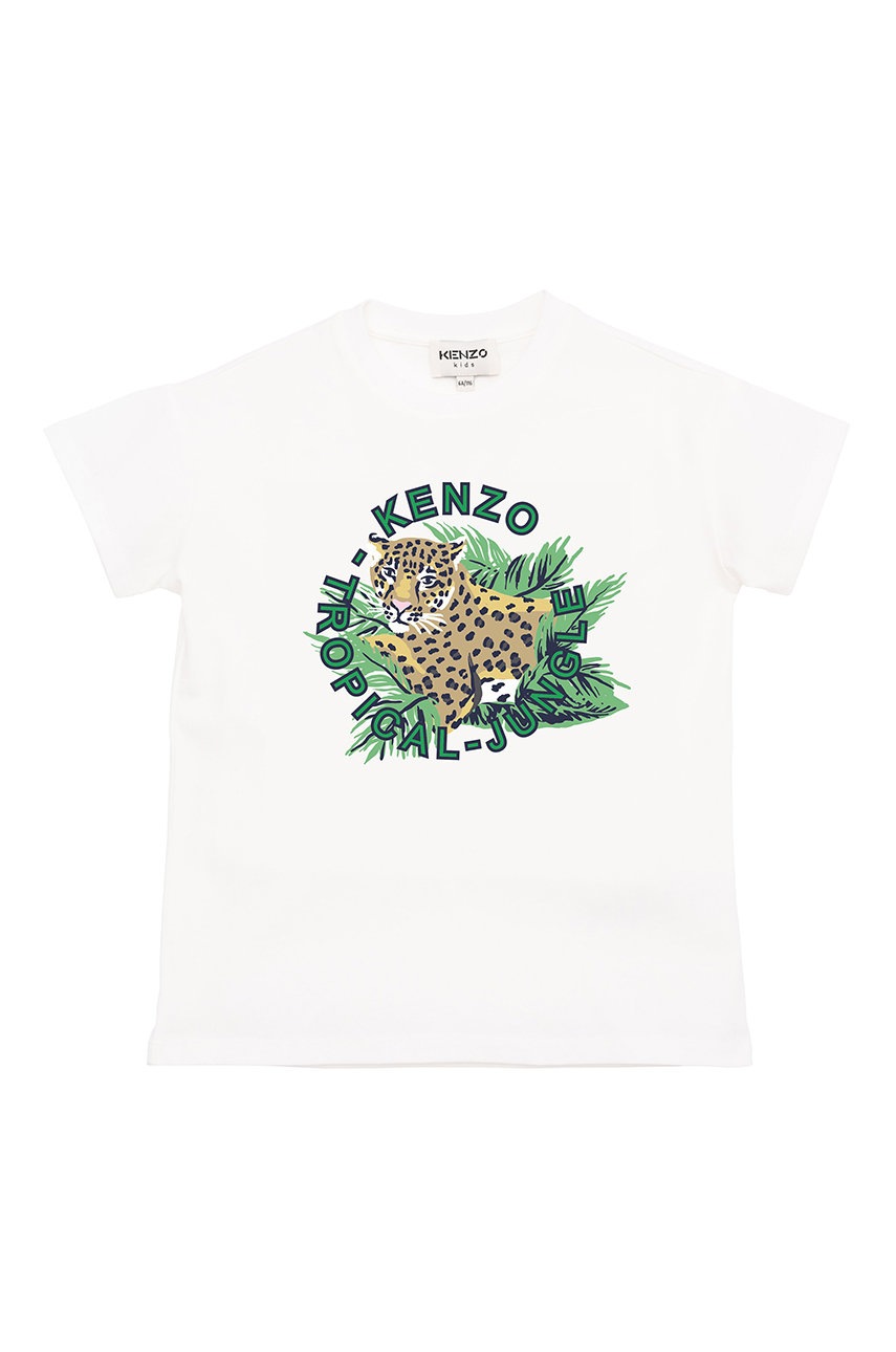 

Дитяча бавовняна футболка Kenzo Kids колір білий з принтом