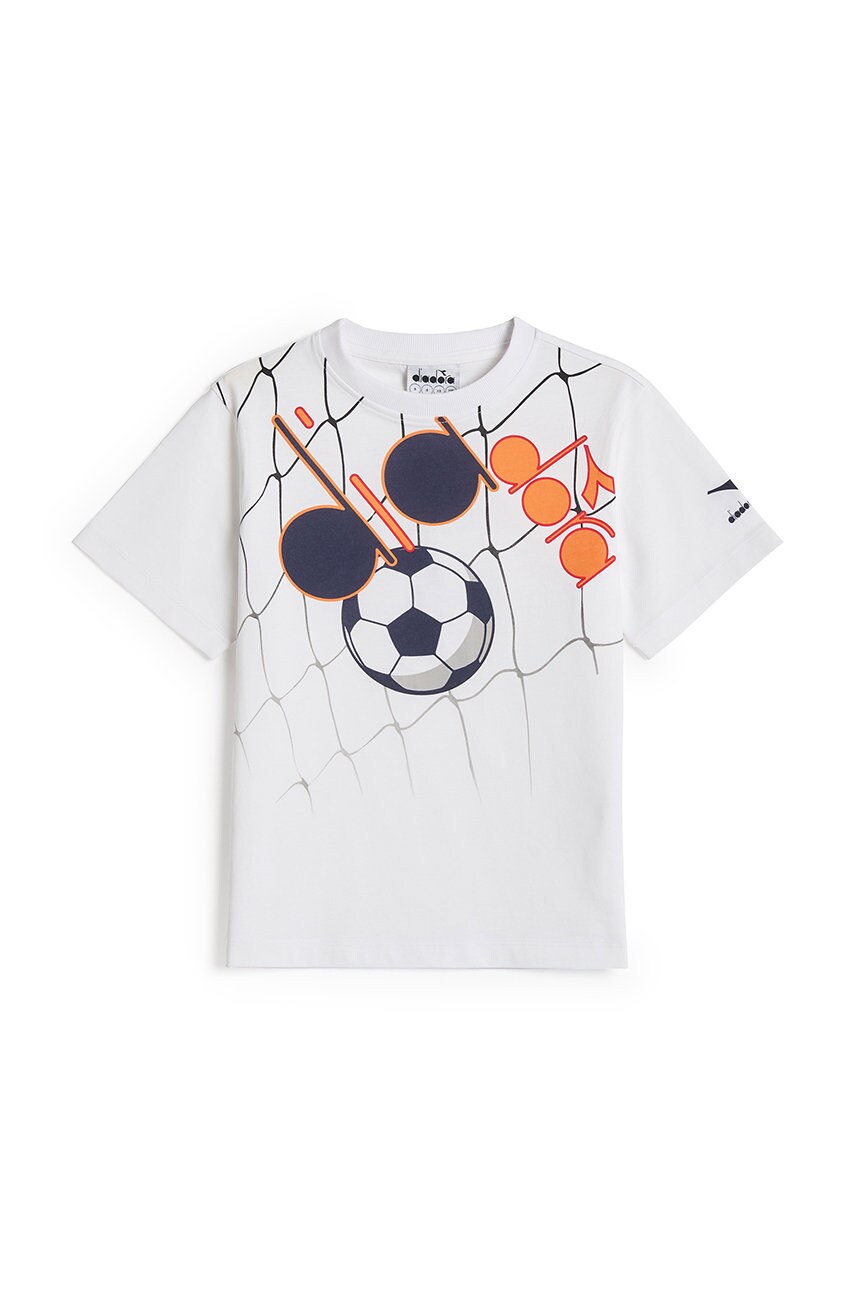 

Детска памучна тениска Diadora в бяло с принт, Бял