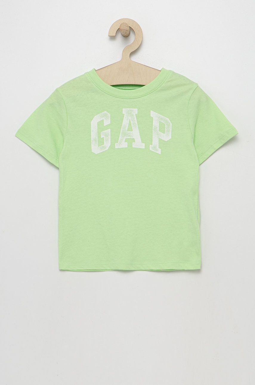 GAP tricou de bumbac pentru copii culoarea verde, cu imprimeu image